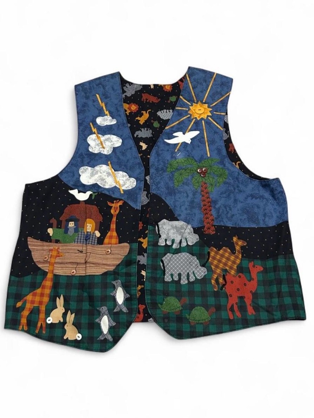 Vintage 90s Women’s XL Noah's Ark Handmade Vest